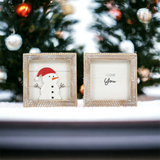 Snowman/I Love You Reversible Box Sign