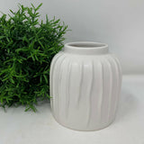 Textured Stripe Ceramic Vase.