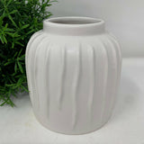 Textured Stripe Ceramic Vase.