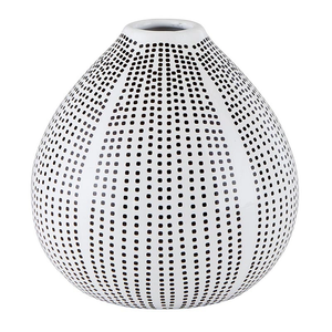 Black and White Dotted Pattern Bud Vase