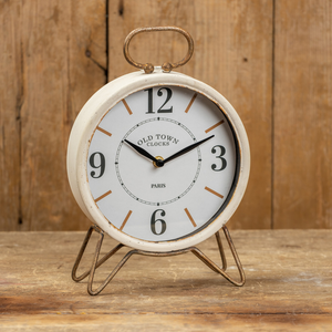 White and Gold Tabletop Clock.