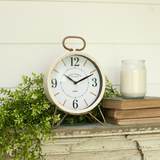 White and Gold Tabletop Clock.