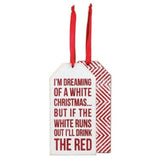 Dreaming of a White Christmas Wine Tag.