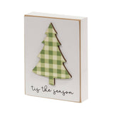 Tis the Season Plaid Tree Sitter