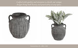 Ceramic Ribbed Texture Weathered Handle Vase