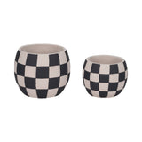 Black & White Checkerboard Planter