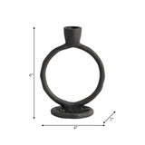 Set of 2 Metal Round Ring Taper Candle Holders