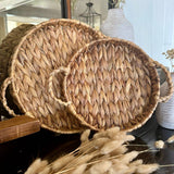 Round Handled Water Hyacinth Tray (LG)