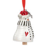 Happy Holidays Snowman Mini Bell Ornament