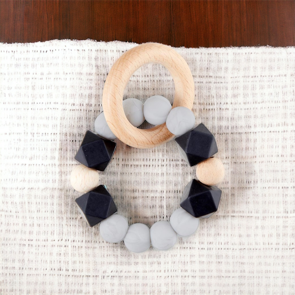 Silicone & Wood Baby Teether