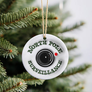 North Pole Surveillance Christmas Ornament