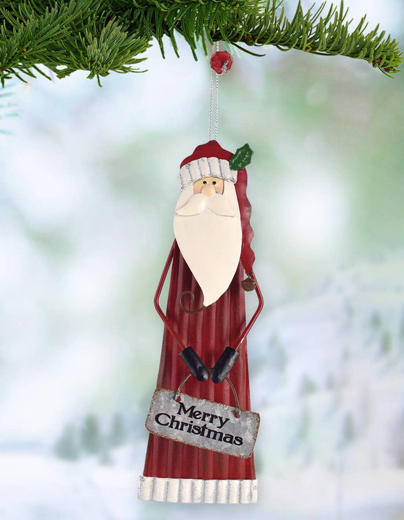 Metal Santa Ornament