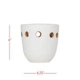 Galiot Round Cutout White Terracotta Planter Pot