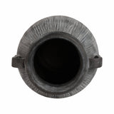 Ceramic Ribbed Texture Weathered Handle Vase