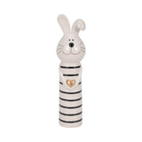 Ceramic Striped Bunny with Heart Figurine (LG)