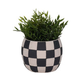 Black & White Checkerboard Planter