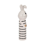 Ceramic Striped Bunny with Heart Figurine (LG)