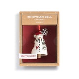 Happy Holidays Snowman Mini Bell Ornament