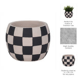 Black & White Checkerboard Planter
