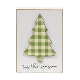 Tis the Season Plaid Tree Sitter
