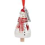 Believe Snowman Mini Bell Ornament