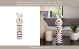 Ceramic Striped Bunny with Heart Figurine (LG)