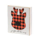 Jingle All the Way Plaid Reindeer Block